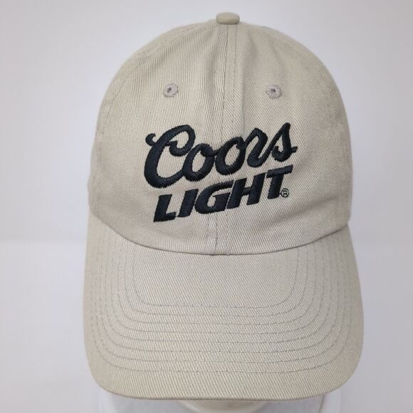 Coors Light Snapback Hat Tan One Size Adjustable Embroidered Logo Masters - Picture 2 of 8